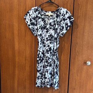 Navy/light blue floral dress